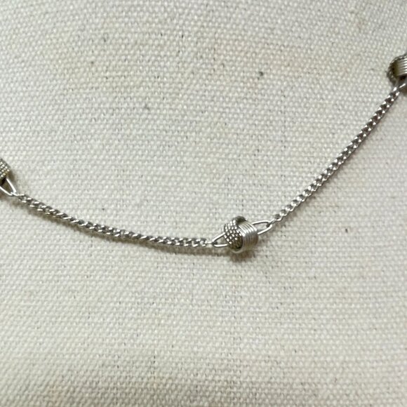 Avon Love Knot Necklace Signed Vintage Silver-Tone Dainty Minimal Layers - Picture 2 of 8